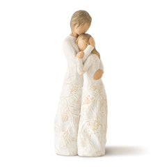 Willow Tree vue avant de la figurine mère et fille, belle émotion décorative