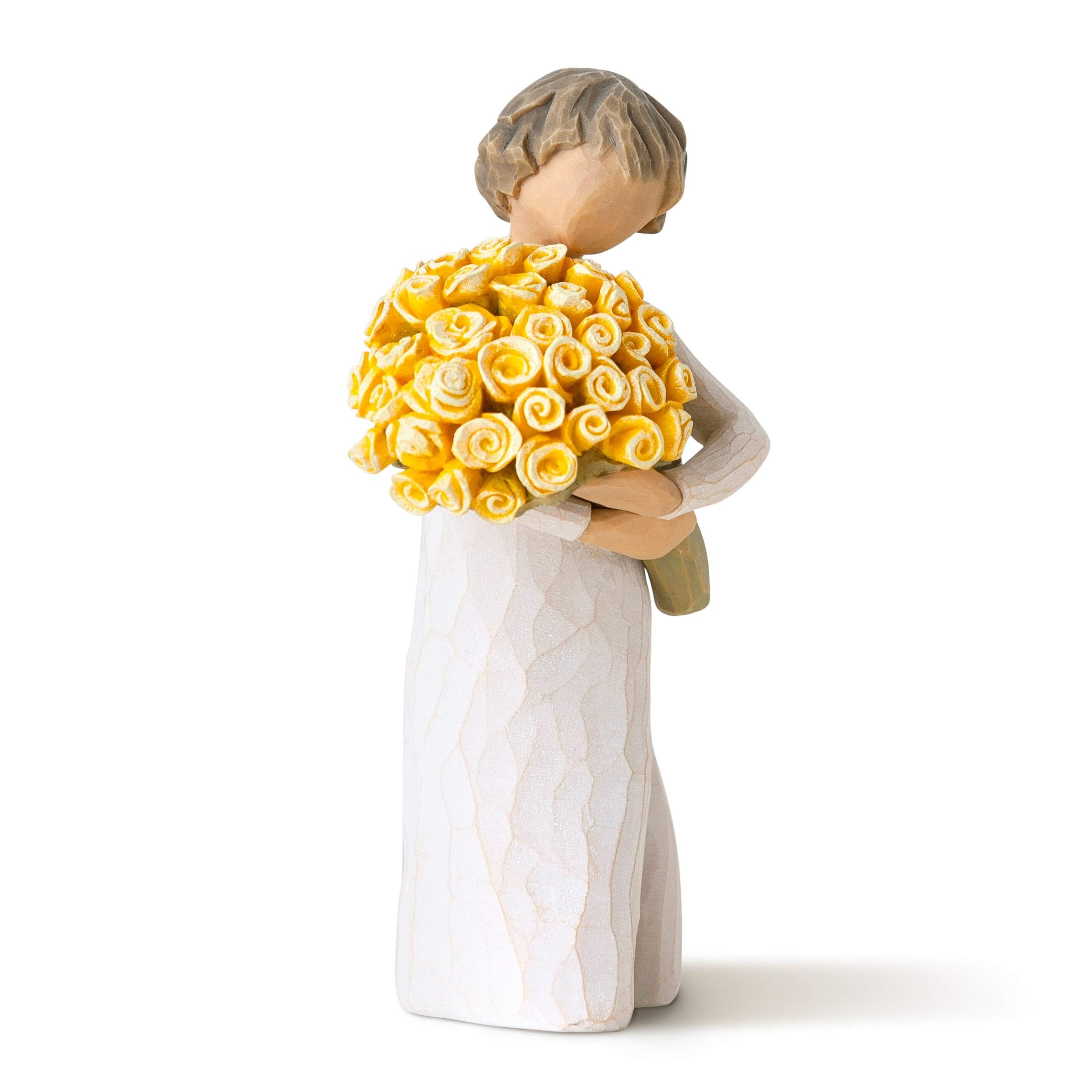 Willow Tree figurine face tenant bouquet, apporte chaleur décorative