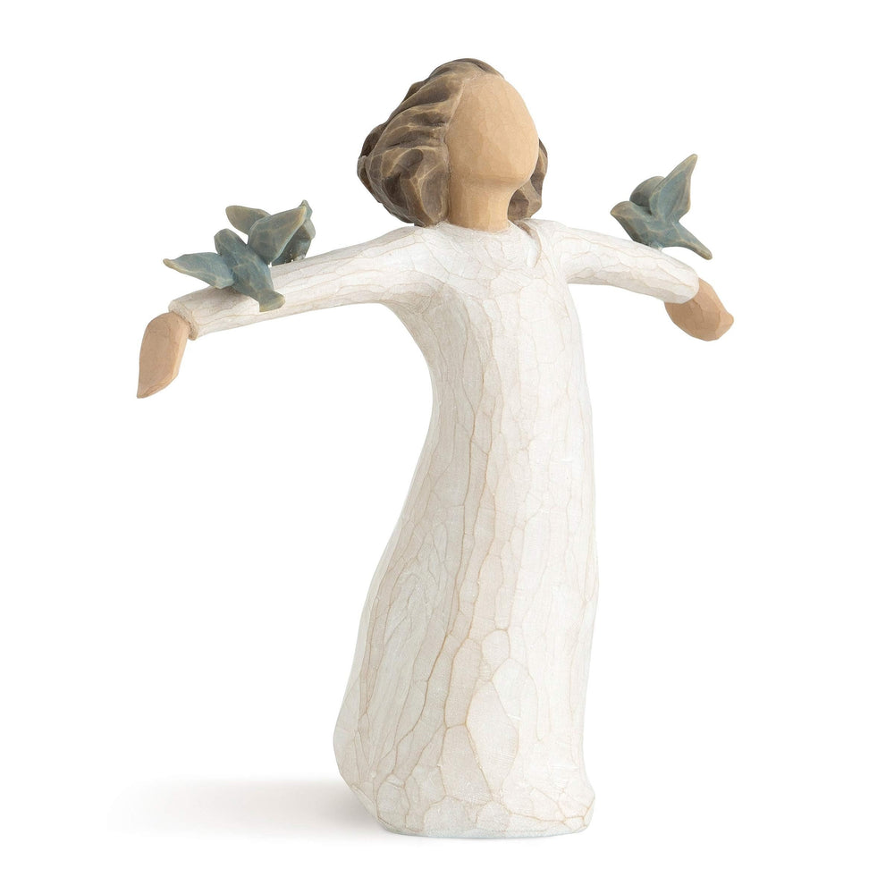Willow Tree figurine face avant montrant posture ouverte et expression bienveillante