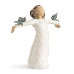 Willow Tree figurine face avant montrant posture ouverte et expression bienveillante