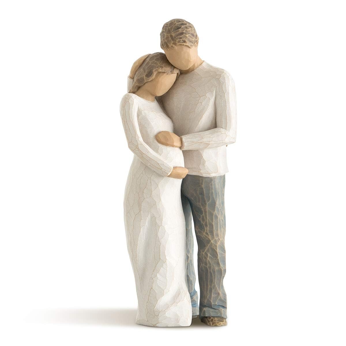 Willow Tree figurine vue de face montrant le couple embrassé et l'émotion