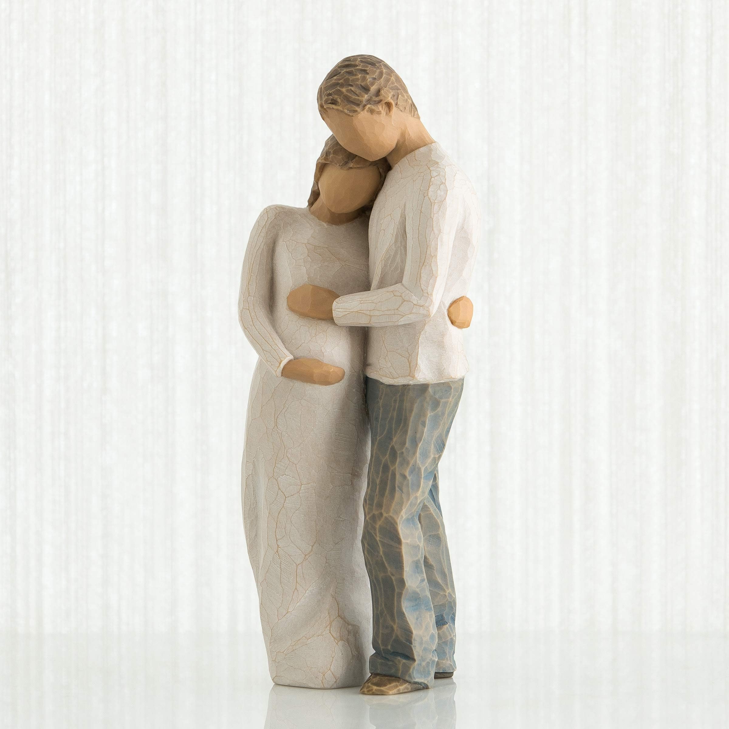Willow Tree profil du couple enceinte illustrant posture protectrice