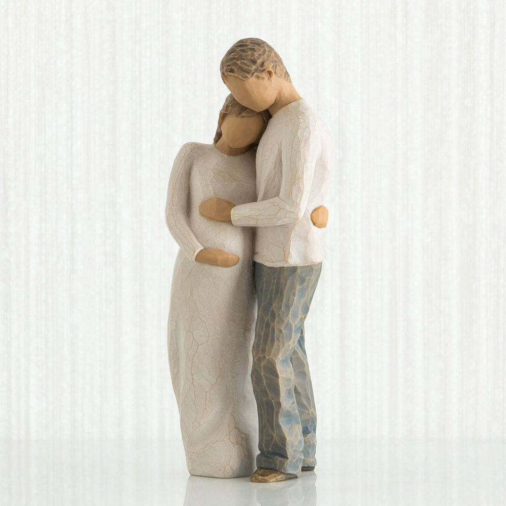 Willow Tree profil du couple enceinte illustrant posture protectrice