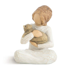Willow Tree face avant de la figurine fille montrant douceur et design simple