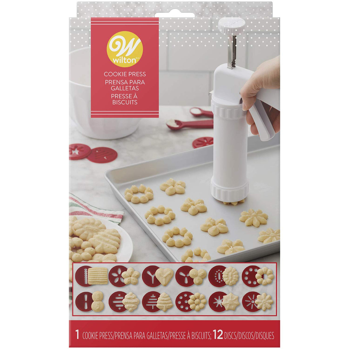 Wilton presse à biscuits face avant montrant l'ergonomie et gain de temps