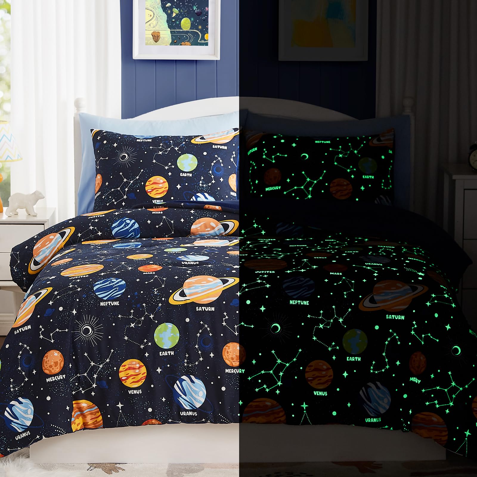 Wink Deer gros plan motif phosphorescent illustrant effet lumineux