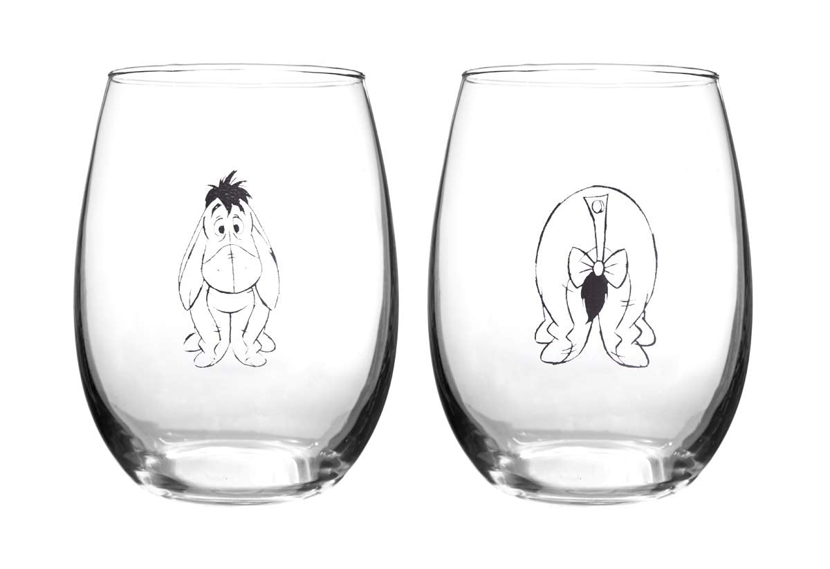 Winnie the Pooh verre Eeyore face avant montrant le motif et l'élégance