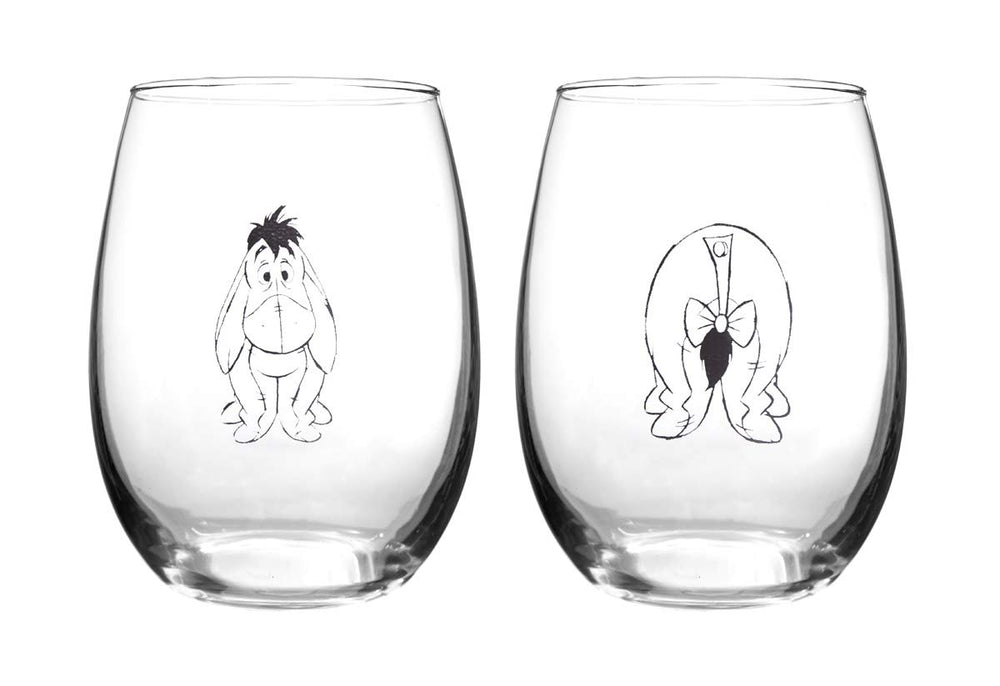 Winnie the Pooh verre Eeyore face avant montrant le motif et l'élégance