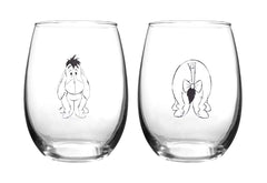 Winnie the Pooh verre Eeyore face avant montrant le motif et l'élégance