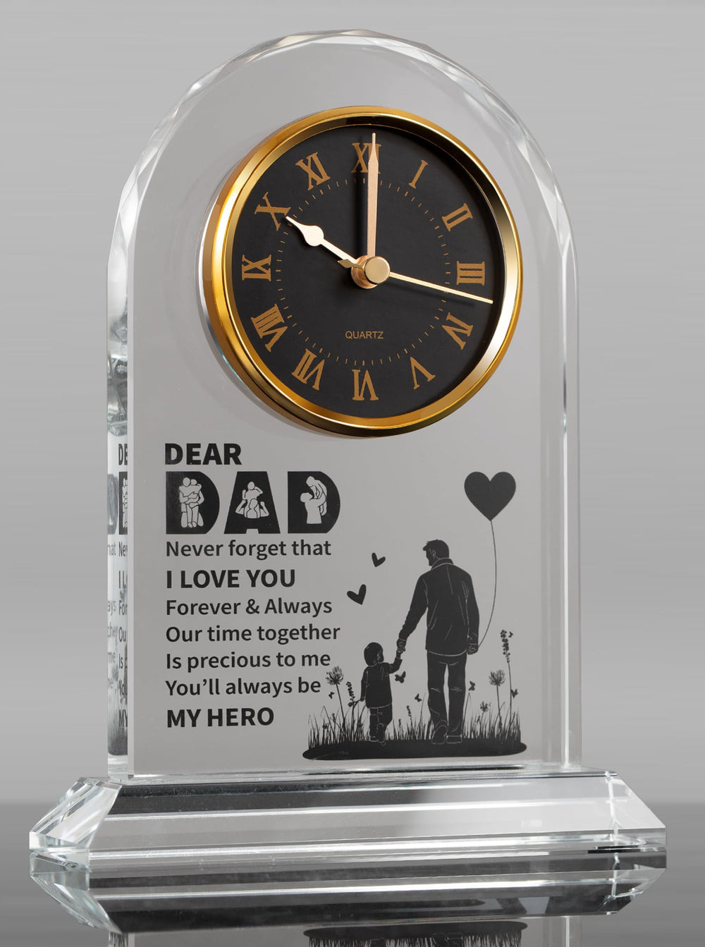 WinTaim horloge en verre face avant élégante, apporte une touche sentimentale