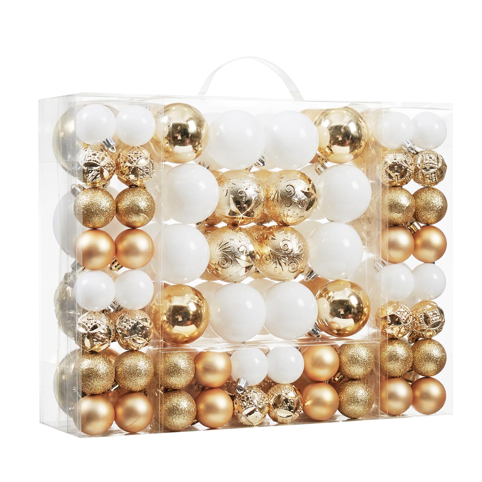 Wironlst coffret 87 boules or montrant contenu et praticité pour rangement