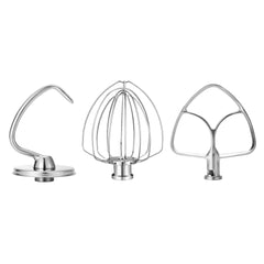 Wiselet vue avant des trois accessoires en inox, robustesse visible
