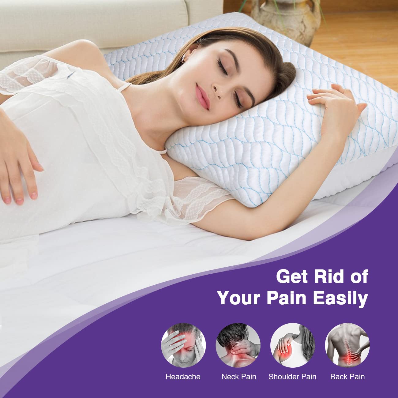 WISHSMILE oreiller utilisé au coucher apportant maintien cervical