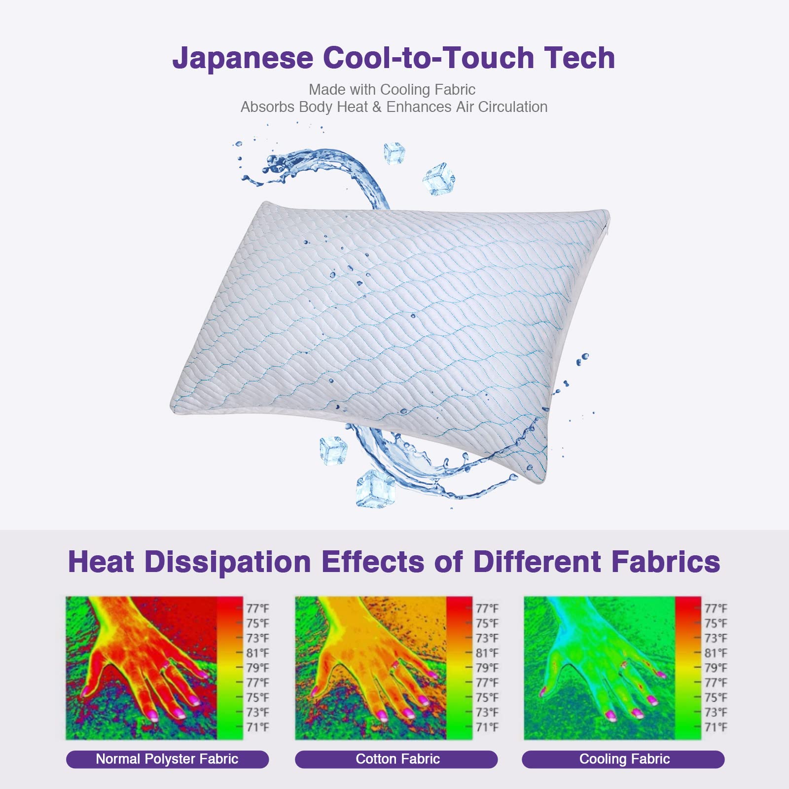 WISHSMILE zoom housse cool-to-touch offrant sensation de fraîcheur