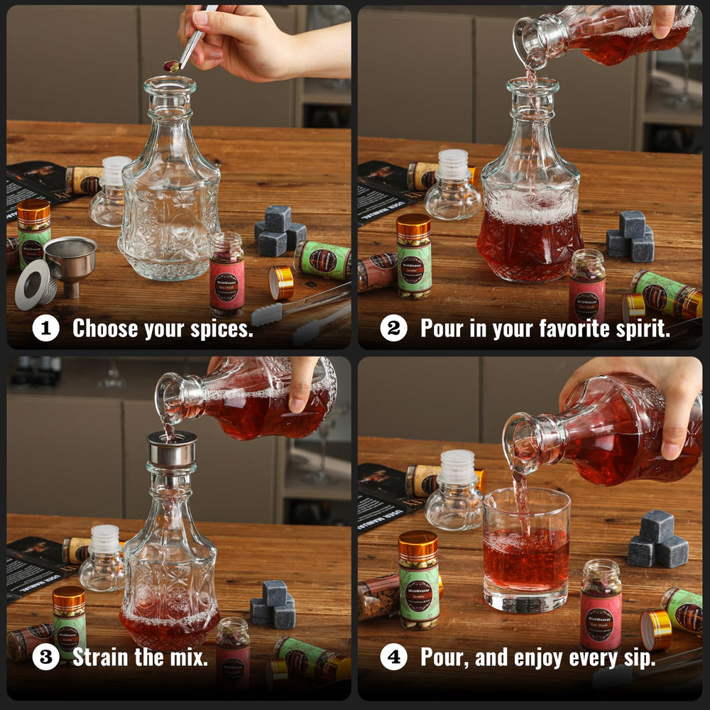 WishWeaver étiquettes et pierres à whisky pour conserver et servir avec style