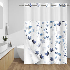 WITHLOC rideau de douche face avant élégante et protection déperlante