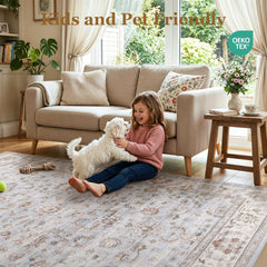 WITSHOCK tapis installé dans un salon apportant chaleur et style