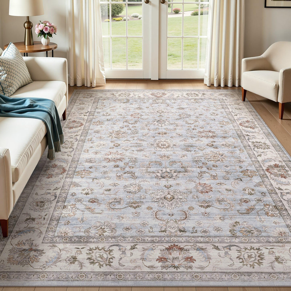 WITSHOCK vue de face du tapis montrant le motif et les couleurs apaisantes