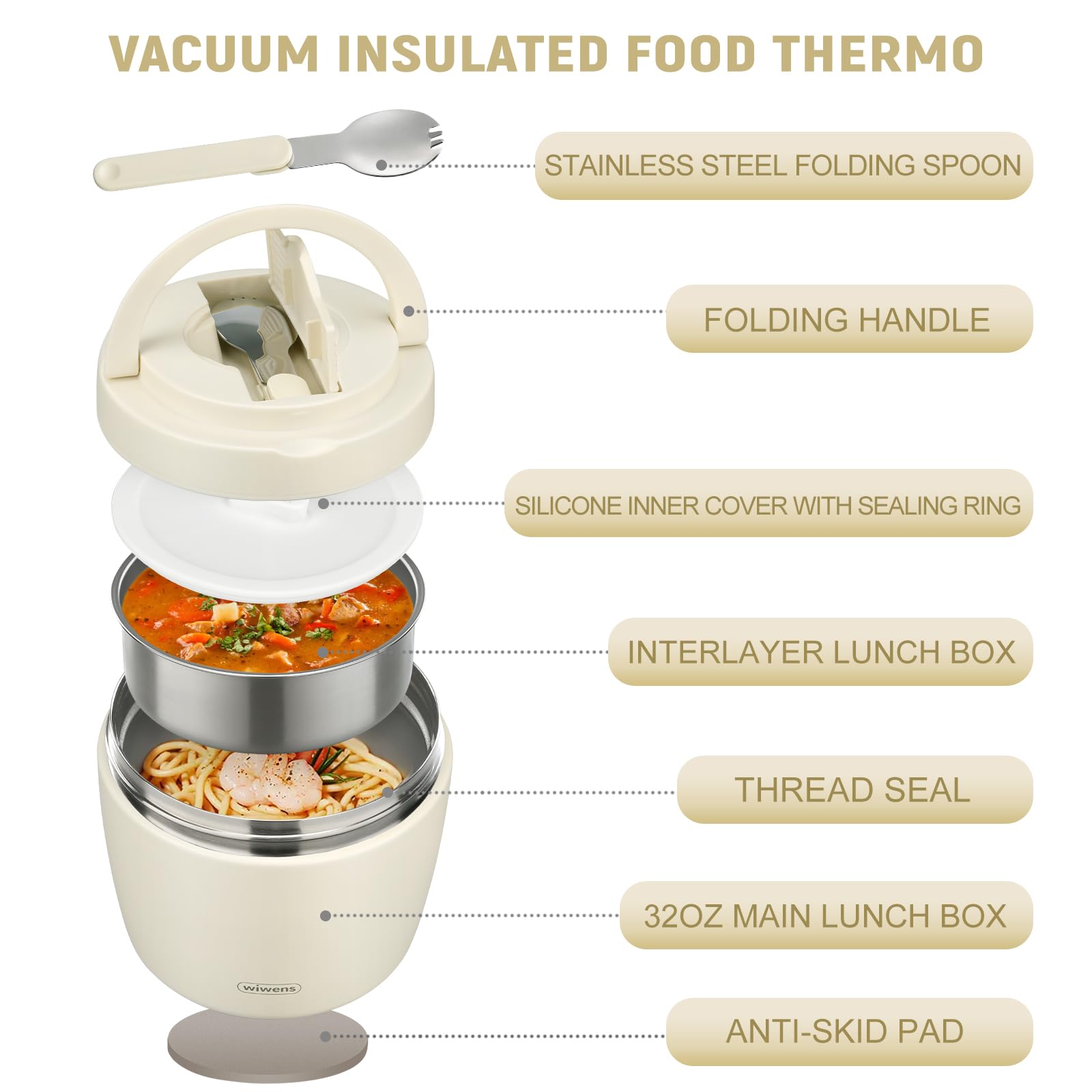 wiwens thermos gros plan bouche large montrant remplissage facile et nettoyage aisé