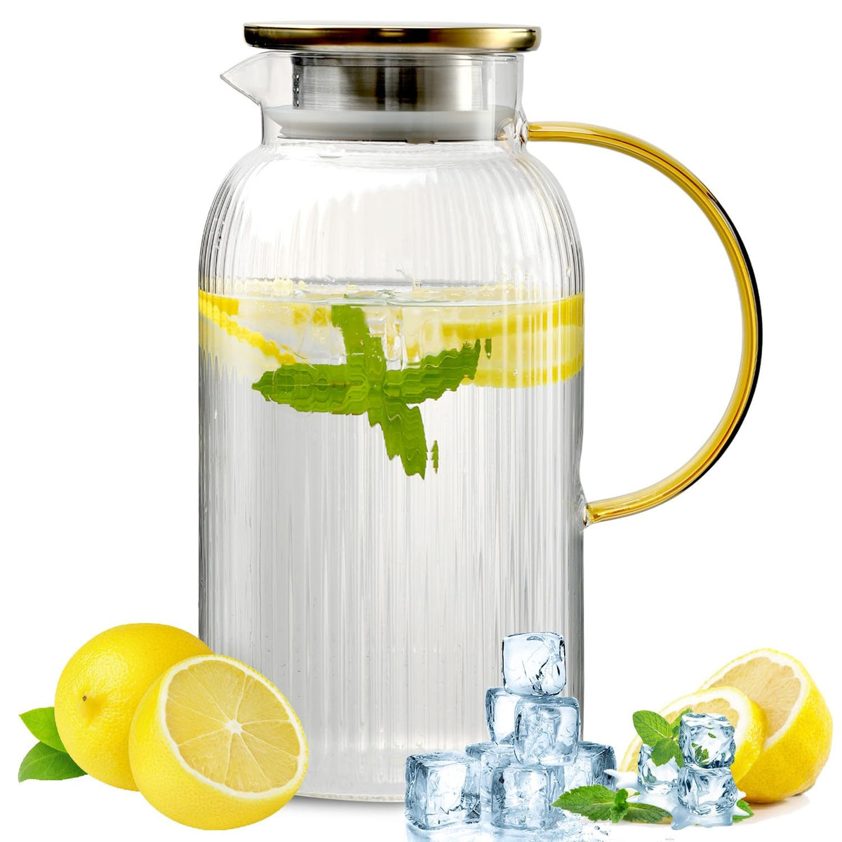 Wlasss carafe avant montrant capacité 2 litres et design élégant