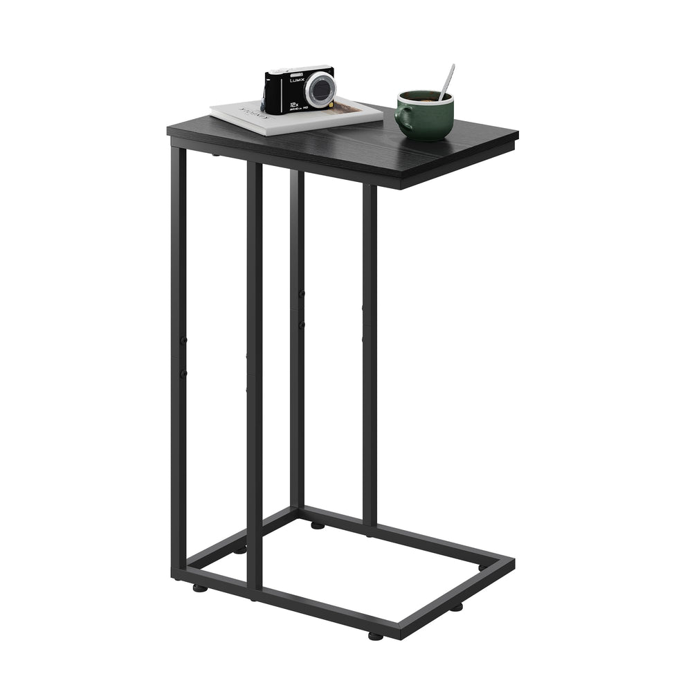 WLIVE vue avant de la table en C noire montrant design compact et gain de place