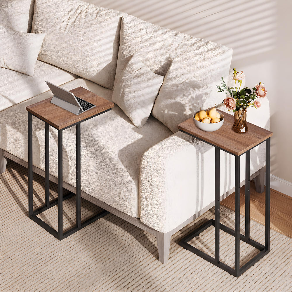 WLIVE table glissée sous canapé, accès pratique sans encombrement