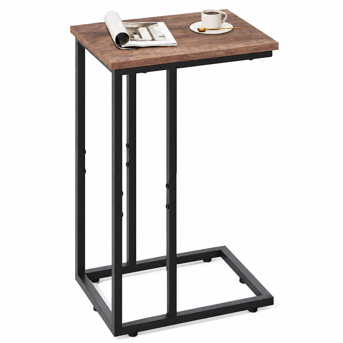WLIVE table en C vue de face, design gain de place et stabilité