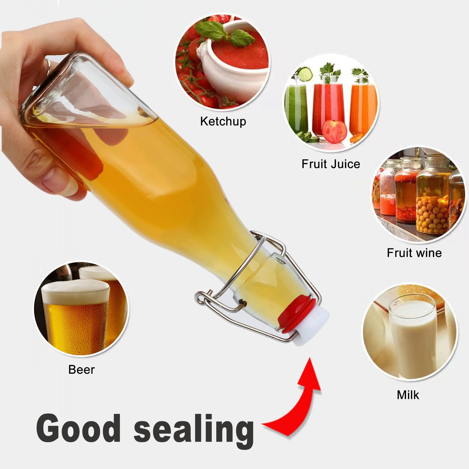 Woaiwo-q bouteille en verre versant du jus proprement avec bec verseur