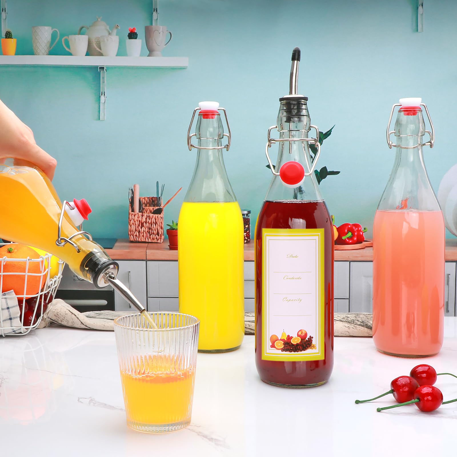 Woaiwo-q bouteille 1 litre tenue en main pour apprécier l'échelle et capacité