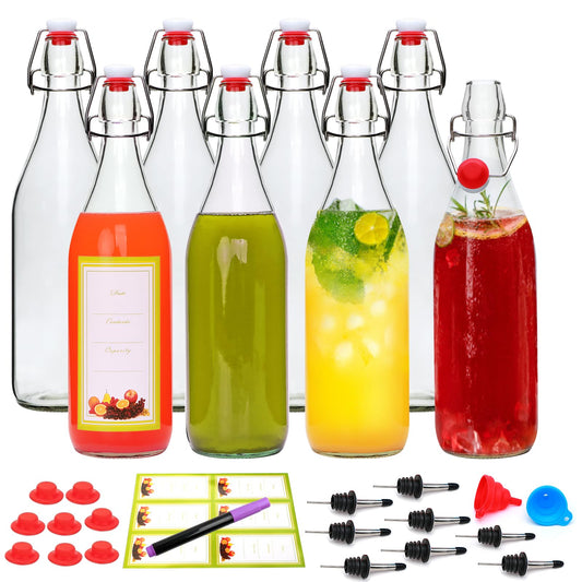 Woaiwo-q lot de 8 bouteilles 32oz montrant la face et le conditionnement pratique