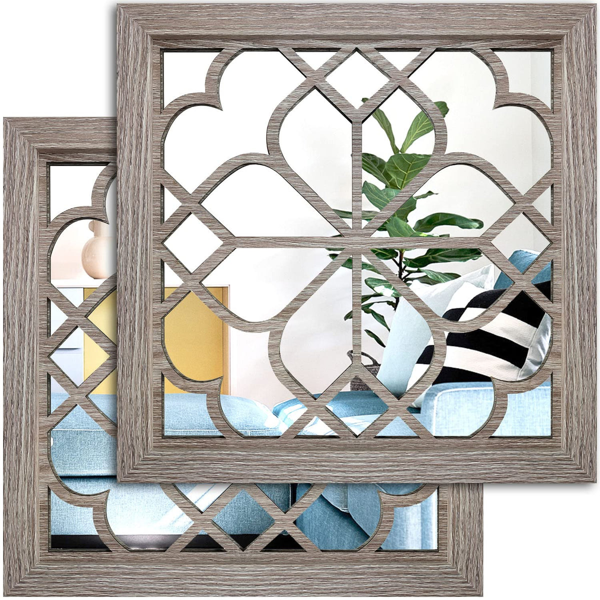 Wocred miroir face avant bois de grange apporte charme rustique