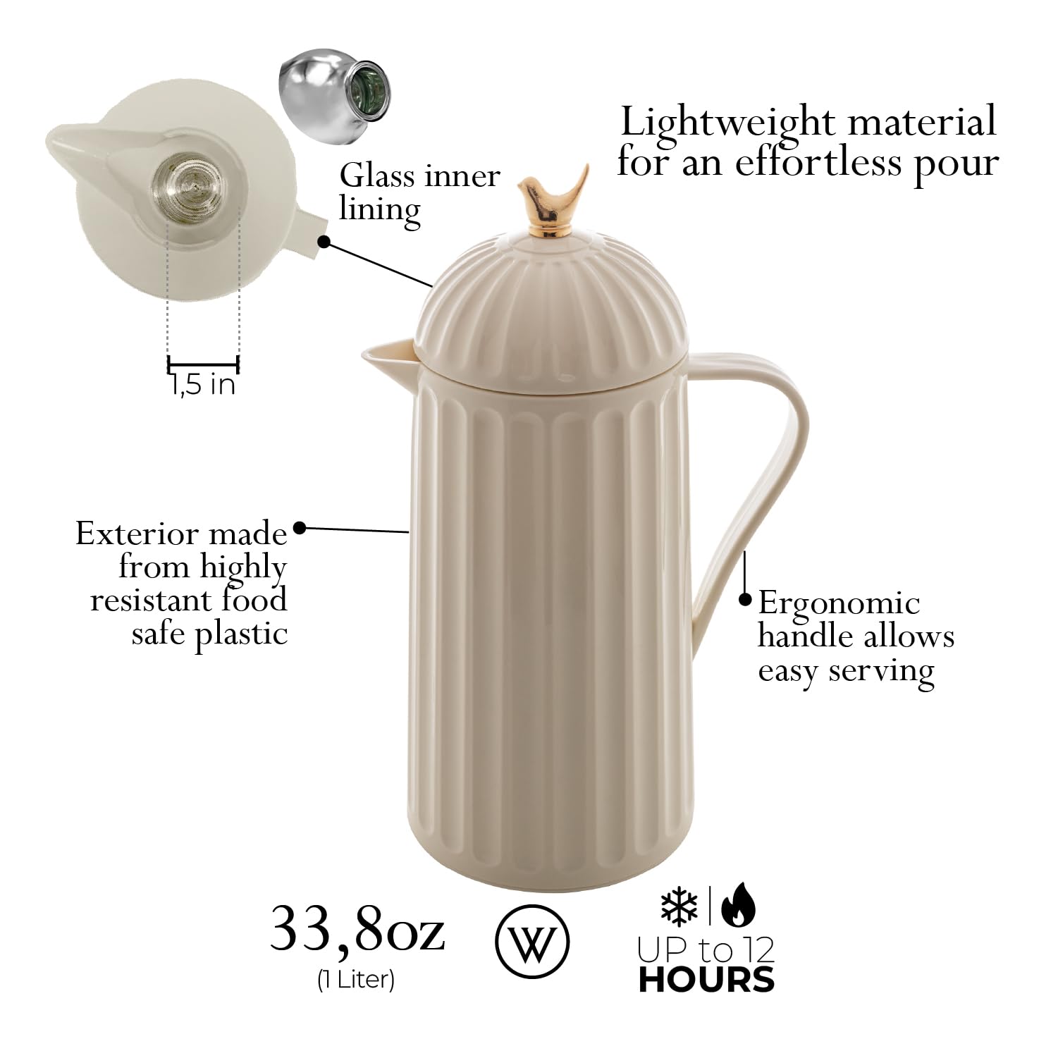 WOLFF bouchon oiseau doré décoratif ajoutant raffinement à la carafe
