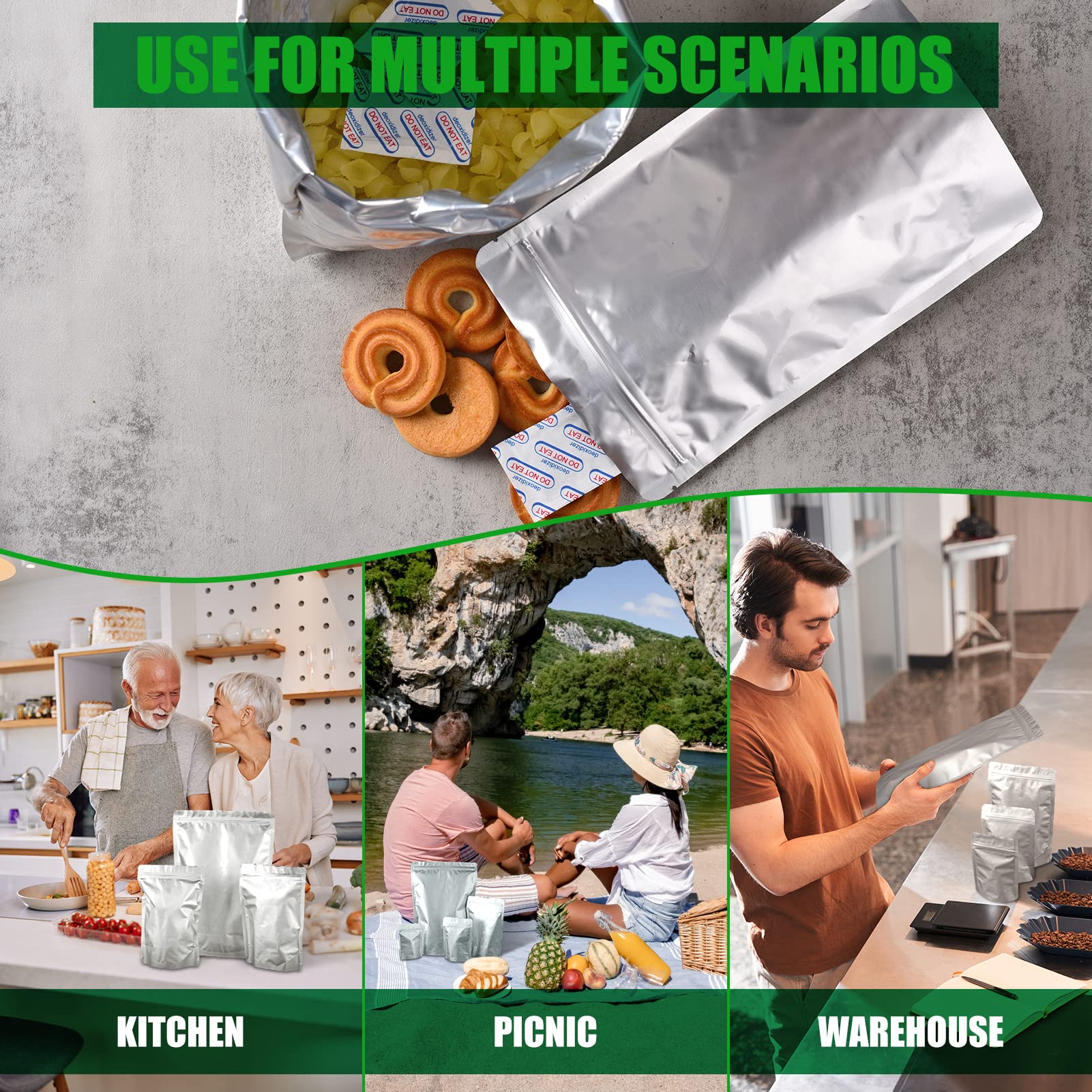 Wolobag garde-manger stylé avec sacs mylar rangés pour accès facile