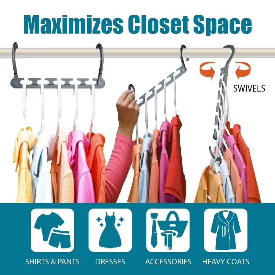 Wonder Hanger crochet pivotant 360° facilitant accès aux vêtements