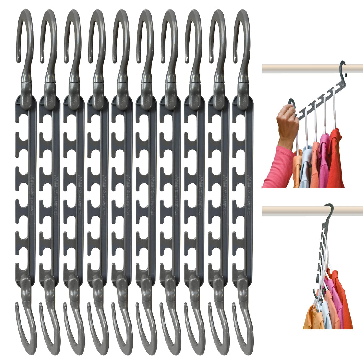Wonder Hanger face avant montrant organisation et gain d'espace