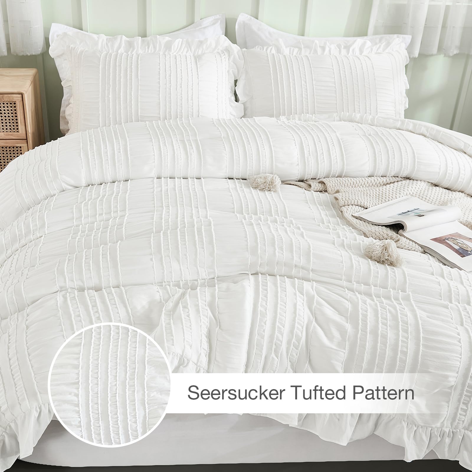 WONGS BEDDING bordure à volants mettant en valeur style shabby chic