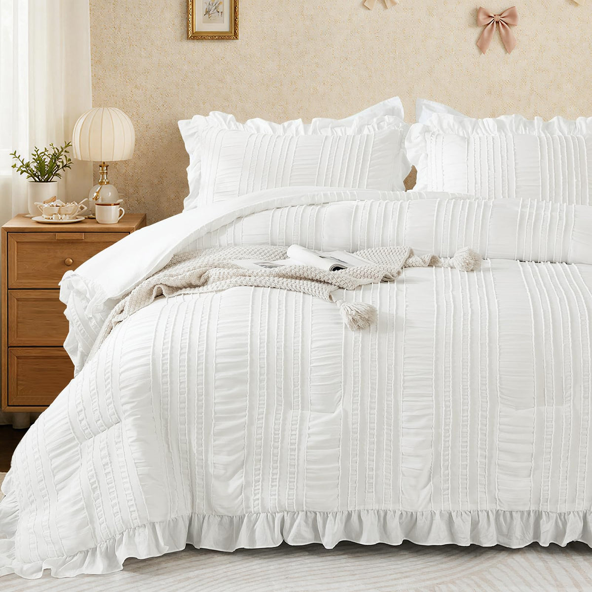 WONGS BEDDING couette face avant montrant design blanc et confort visuel