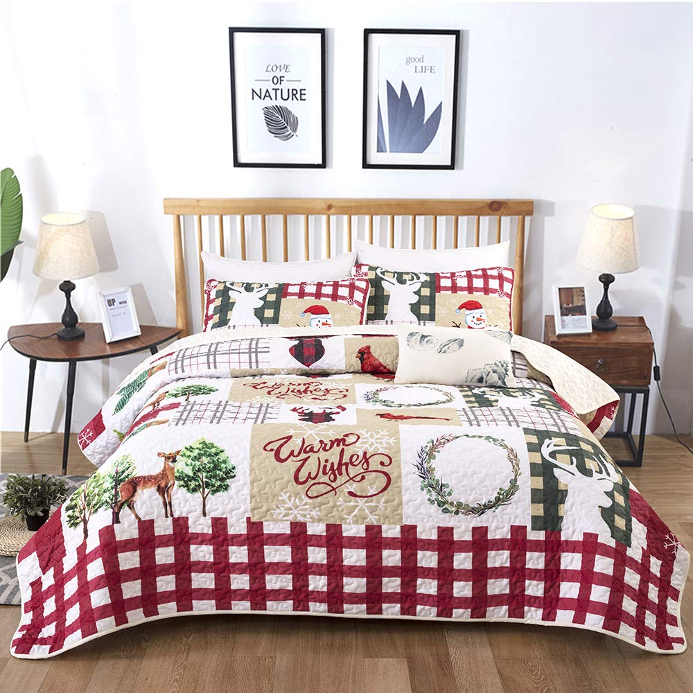 WONGS BEDDING face avant motif de Noël chaleureux et festif, ajoute une ambiance cosy
