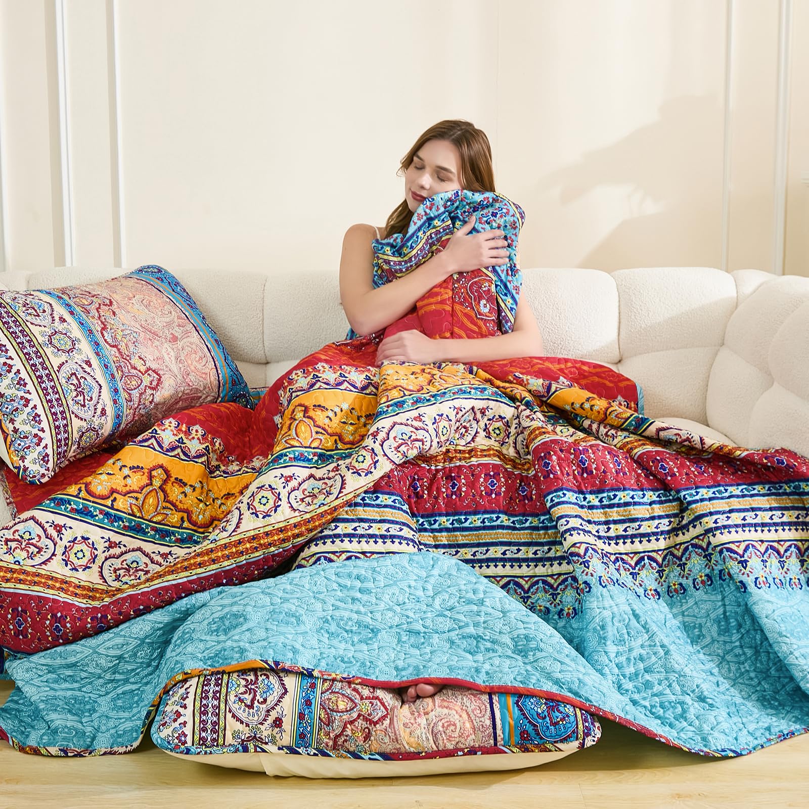 WONGS BEDDING couette posée sur lit California King confort visuel