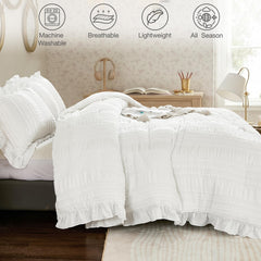 WONGS BEDDING couette posée sur lit queen illustrant couverture généreuse