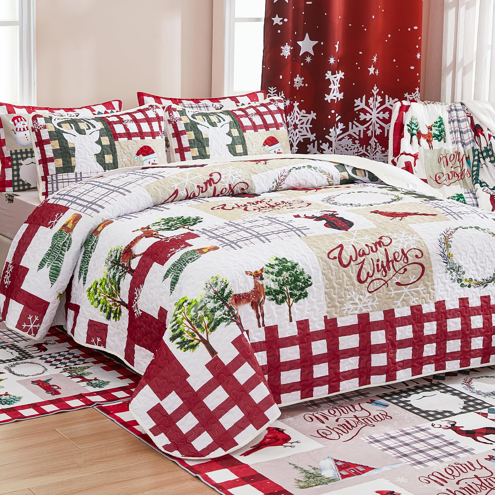 WONGS BEDDING ensemble sur lit queen montrant l'effet décoratif prêt-à-l'emploi