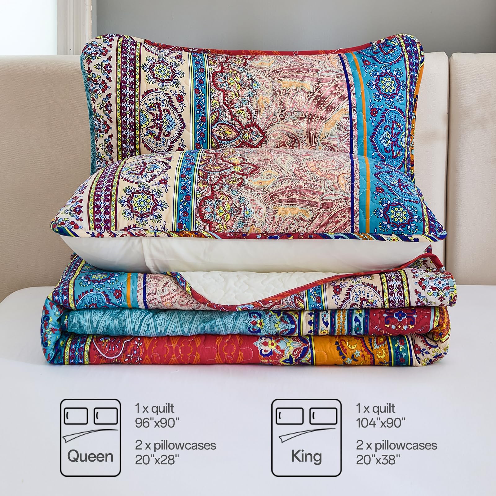 WONGS BEDDING ensemble plié prêt au rangement et facile d'entretien