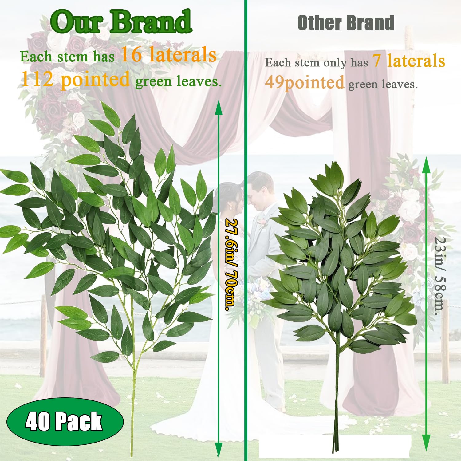 WONICE composition bouquet avec Ruscus pour volume et finition professionnelle