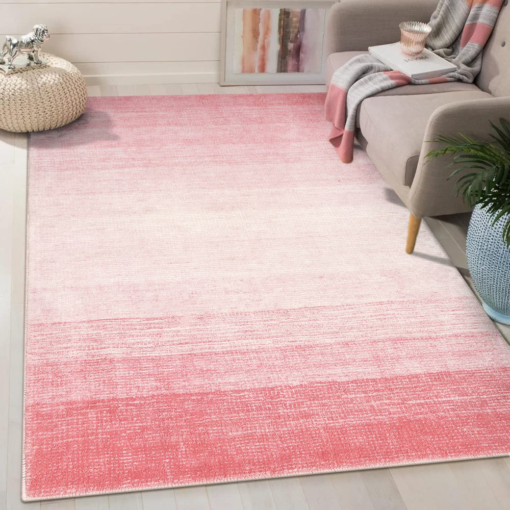 Wonnitar tapis face avant rose montrant l'ombré et une esthétique moderne