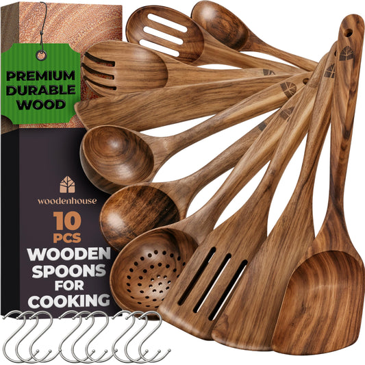 Woodenhouse ensemble devant montrant 10 ustensiles robustes et esthétiques