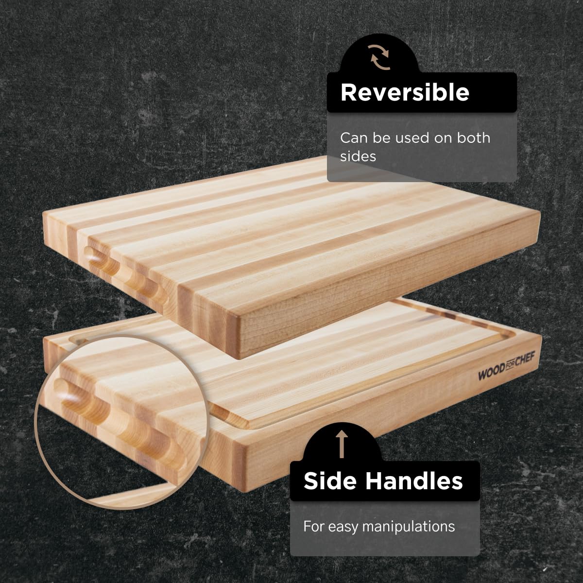 WoodForChef planche en usage pour couper légumes et viandes proprement
