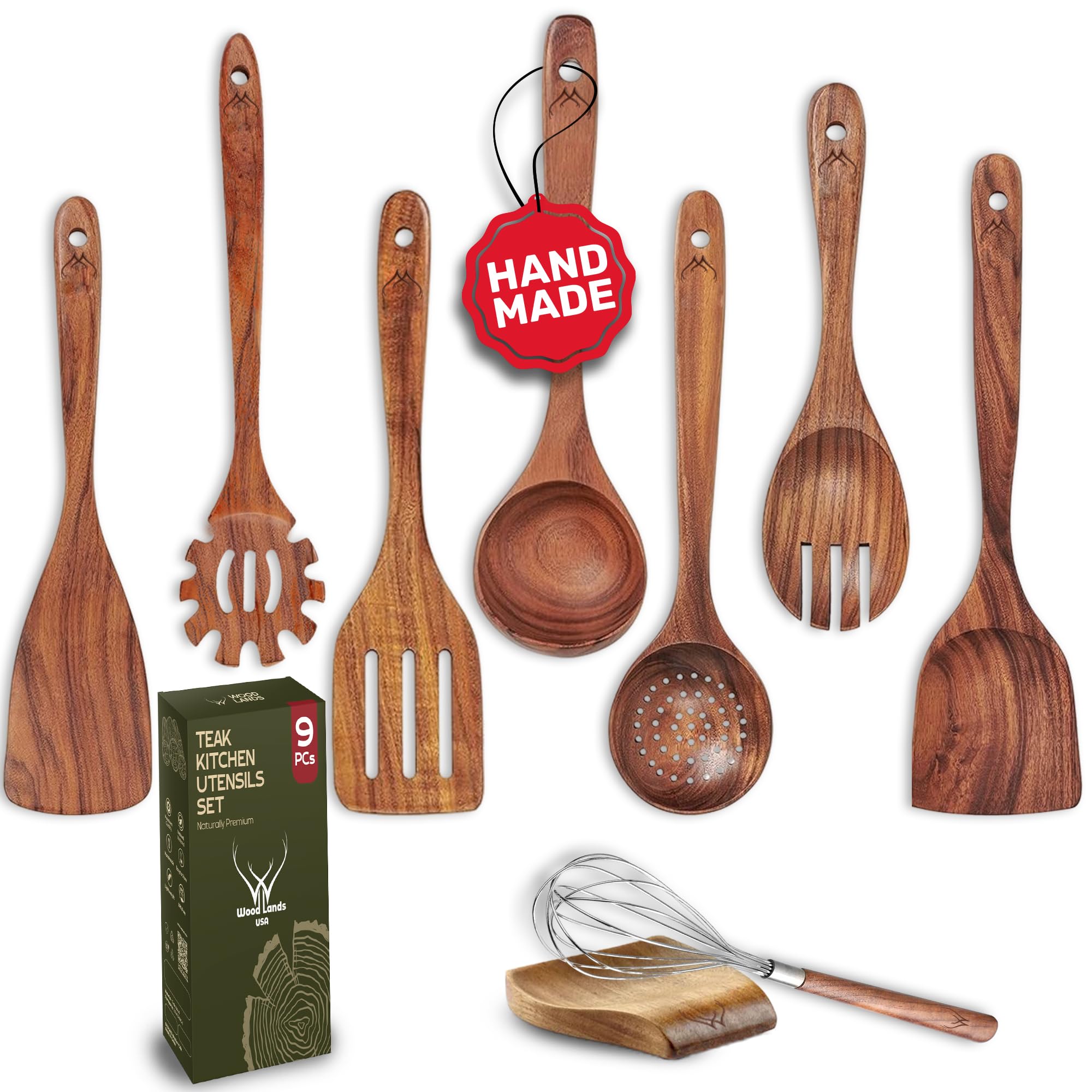 WOODLANDS USA ensemble devant montrant neuf ustensiles pratiques