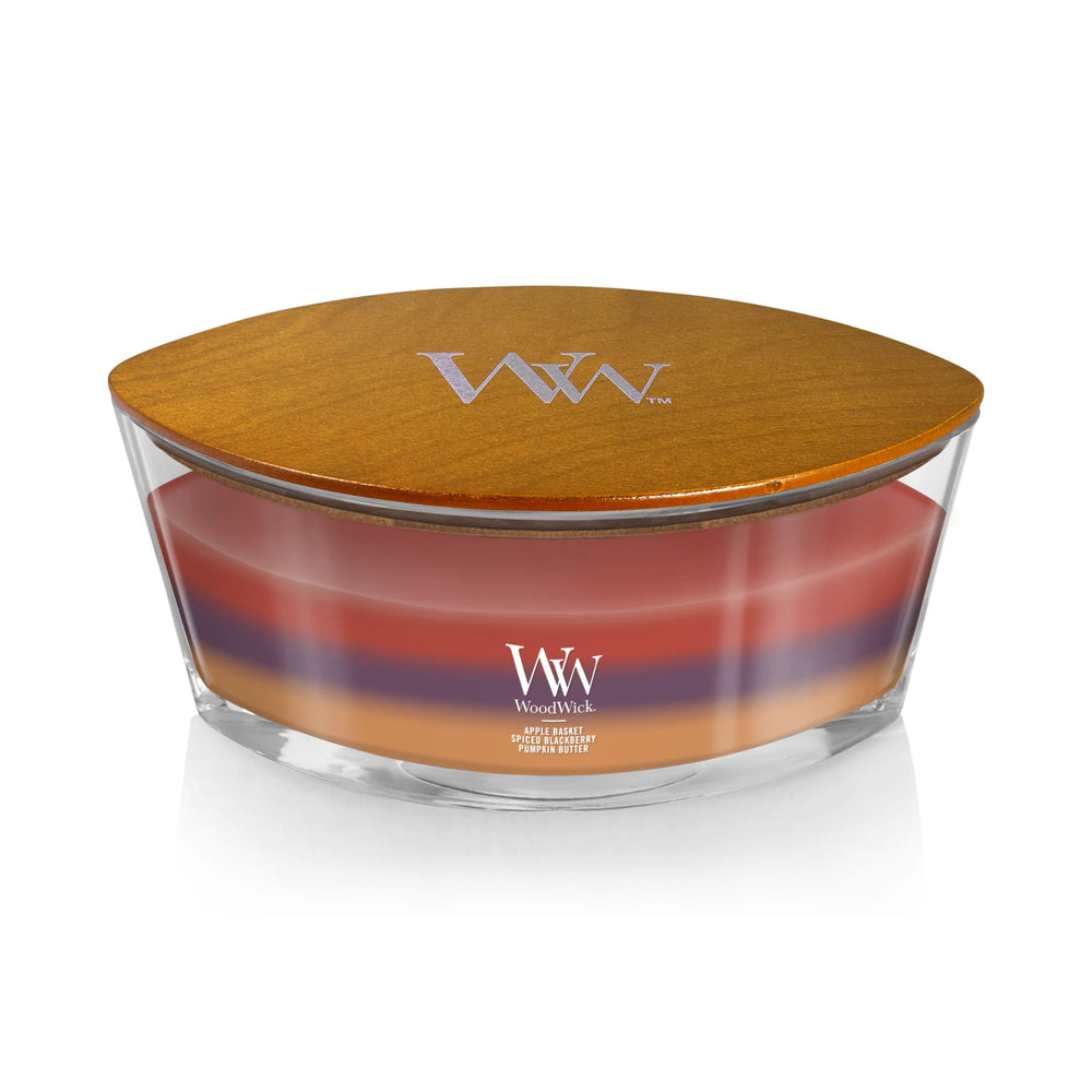 WoodWick cire fondue texture proche montrant mélange parfumé et profondeur