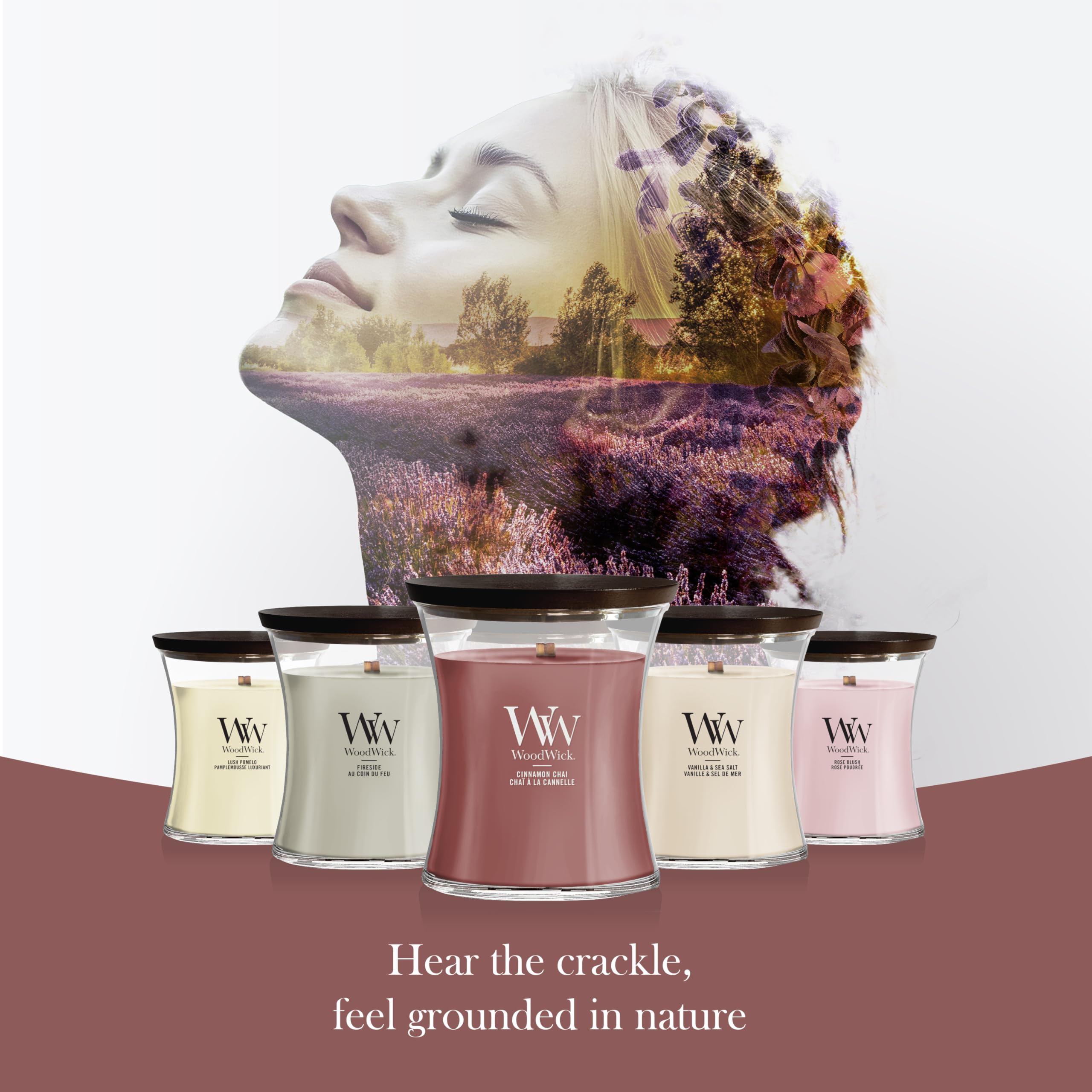 WoodWick bougie présentée en cadeau élégamment emballé pour les fêtes
