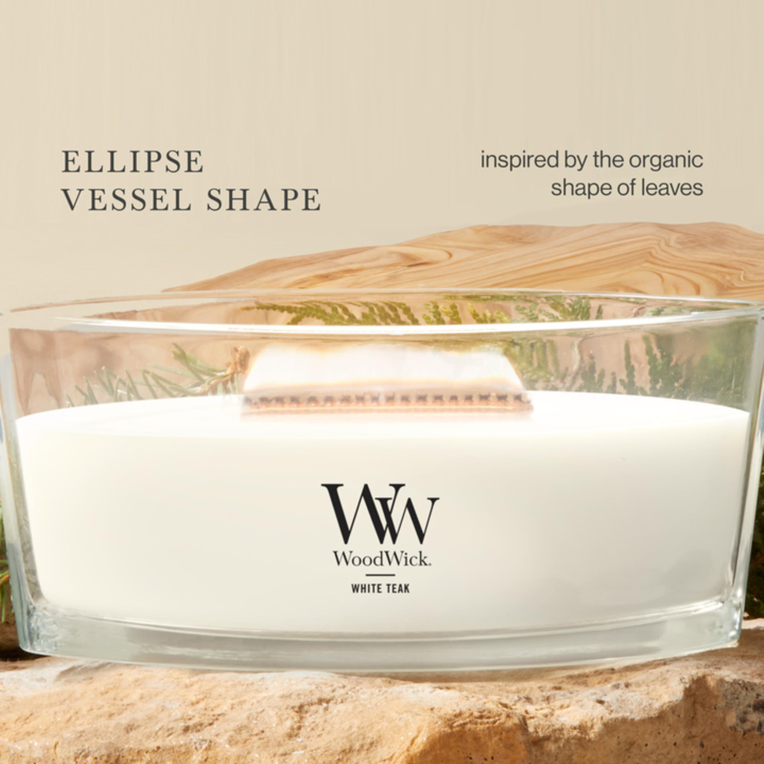 WoodWick texture de cire montrant mélange paraffine et soja propre